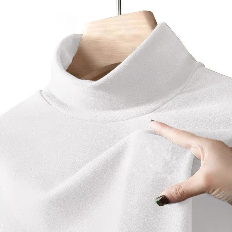 Double-faced fleece mid-neck solid color bottoming shirt 32 02