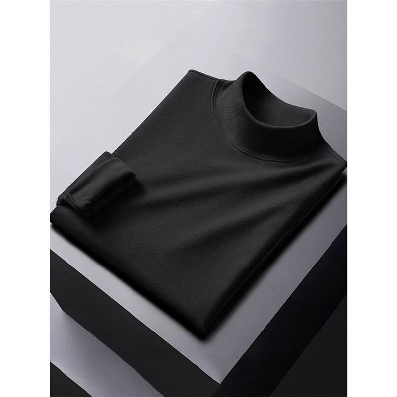 Half turtleneck warm clothes plus fleece solid color 8