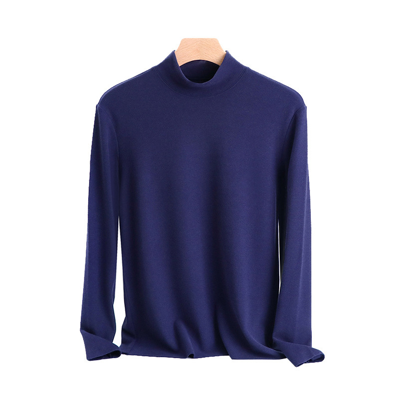 Men's half turtleneck seamless warm fleece top 25