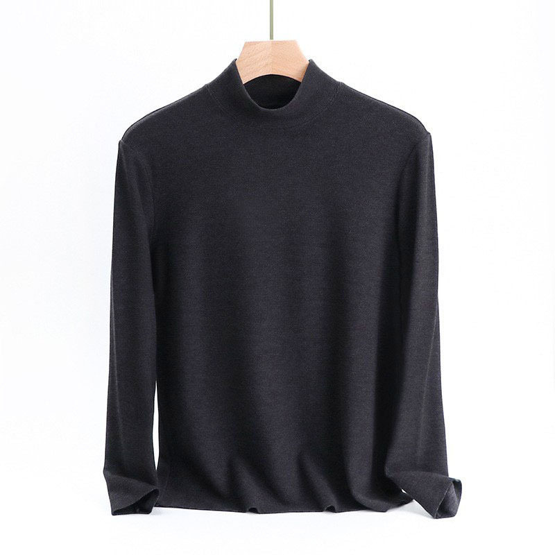 Men's half turtleneck seamless warm fleece top 25 01
