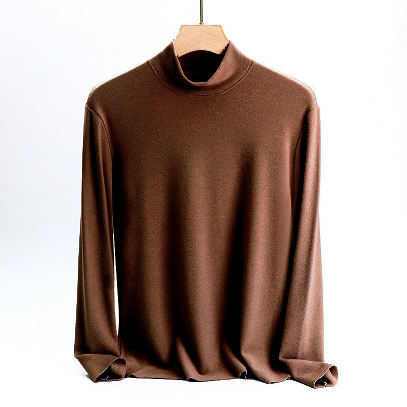 Men's half turtleneck seamless warm fleece top 25
