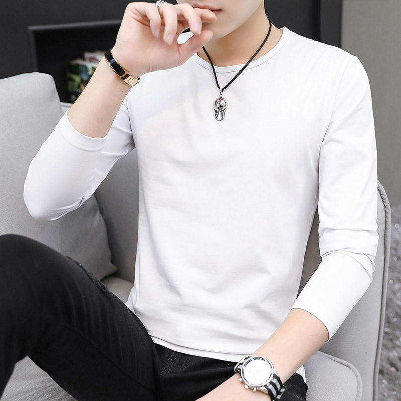 Men's round neck trendy solid color tops 40