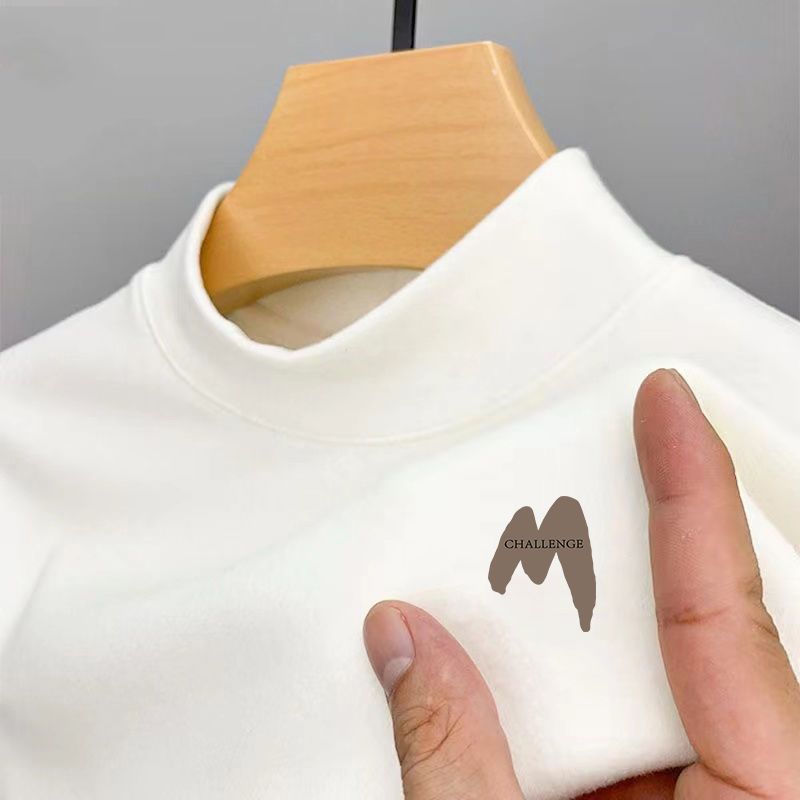 Men's slim fit warm printed bottoming shirt 34 01