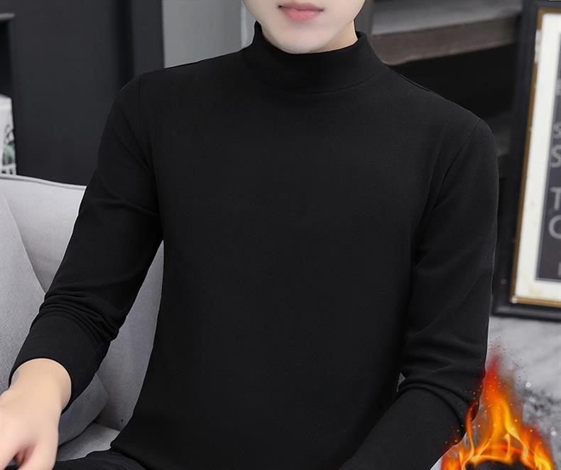 Men's thickened half turtleneck warm slim fit clothes 10