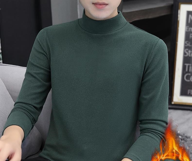 Men's thickened half turtleneck warm slim fit clothes 10