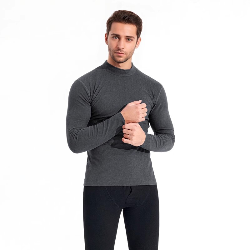 Mid-length turtleneck double-faced fleece warm top 26 01