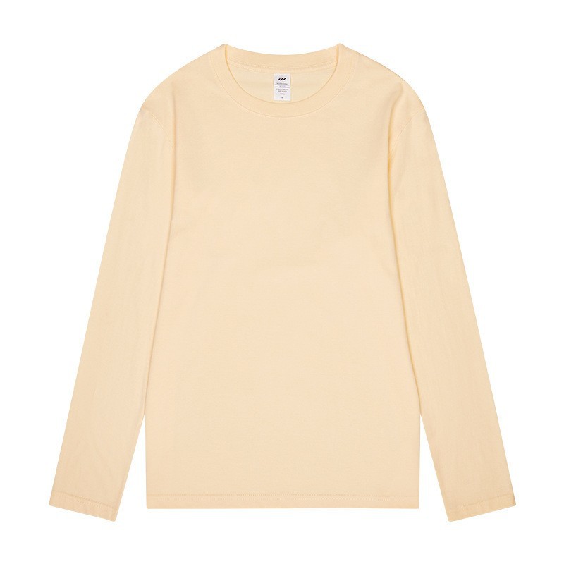 Round neck solid color long sleeve men's loose T-shirt 43 01