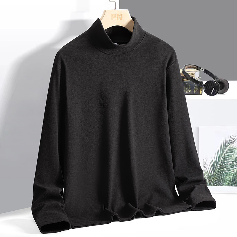Thick medium turtleneck solid color versatile sweatshirt 15