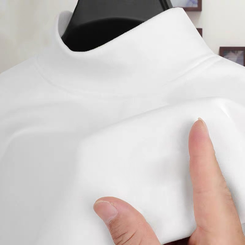 Velvet half turtleneck versatile long sleeve sweatshirt 9